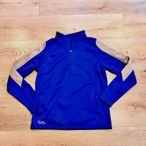 BOOMBAH 1/4 Zip Pullover Mens‎ Medium M Blue Gray Athletic Tech Sweatshirt